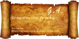 Gregorovics Aranka névjegykártya